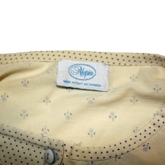 Women's Lingerie ALEPIN (Canada) Long Nightgown Yellow Blue Tulips Medium - Picture 4 of 4